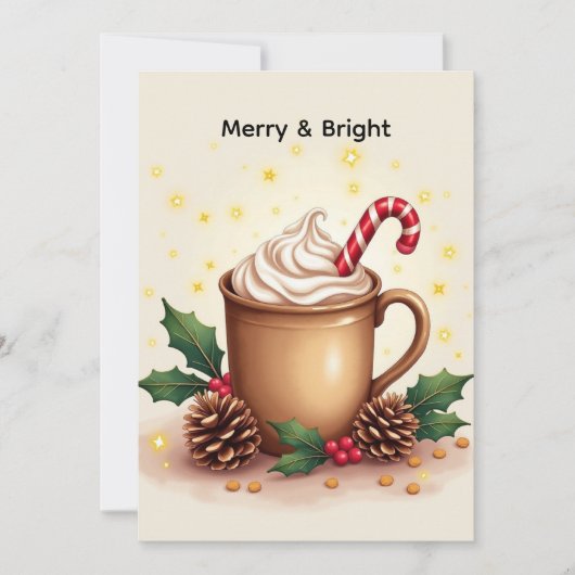 Carte Café de Noël Merry & Bright (Devant)