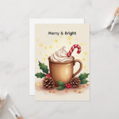 Carte Café de Noël Merry & Bright (Devant/Arrière en situation)