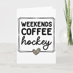 Carte Café de week-end Hockey Mignon Rétro Vie de maman