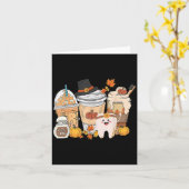 Carte Café Dents Chute Dentaire Citrouille Latte Dentist (Fleur jaune)