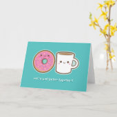 Carte Café & Donut Kawaii (Fleur jaune)