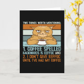 Carte Café épelé à l'envers - Chat drôle (Fleur jaune)
