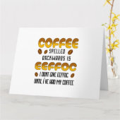 Carte Café épelé vers l'arrière Amateur de café (Fleur jaune)