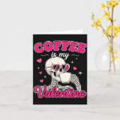 Carte Café Est Mon Valentin Squelette Saint-Valentin Drô (Fleur jaune)