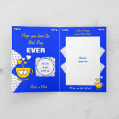 Carte Café et amis bleu et jaune Anniversaire (Intérieur)