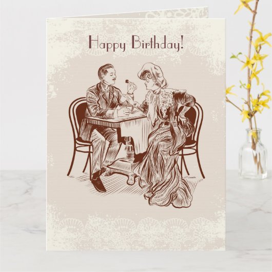 Carte café et amour (Fleur jaune)