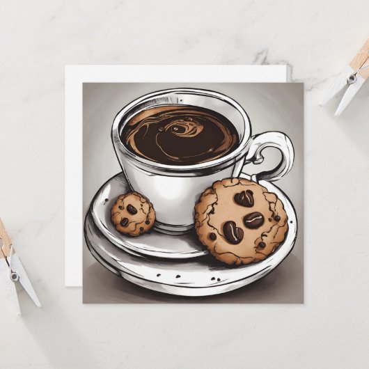 Carte Café et biscuits  (Devant/Arrière en situation)