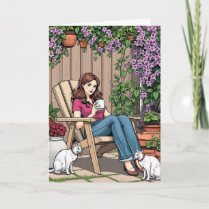 Carte Café et chats C'est tout l'amitié drôle