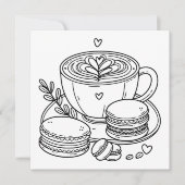Carte Café et Macaron | Couleur (Devant)