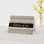 Carte Café et Sage iKat ZigZag Motif (Fleur jaune)