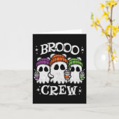 Carte Café glacé Cute Ghosts - Café fantôme Halloween - (Fleur jaune)