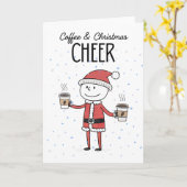 Carte Café & Joie de Noël  (Fleur jaune)