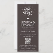 Carte Café noir Enregistrer la date Photo Booth Qr Code (Dos)