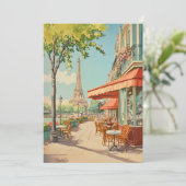 Carte Café parisien avec vue Eiffel (Debout devant)