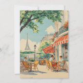Carte Café parisien avec vue Eiffel (Devant)
