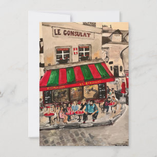 Carte "Café rue Norvins, Montmartre" Paris