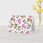 Carte Cafés, Haricots, Coeurs, Amateur De Café (Fleur jaune)