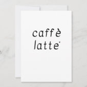 Carte Caffè latte - minimalistic typography card (Devant)