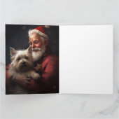 Carte Cairn Terrier Avec Noël Festif Du Père Noël (Intérieur)