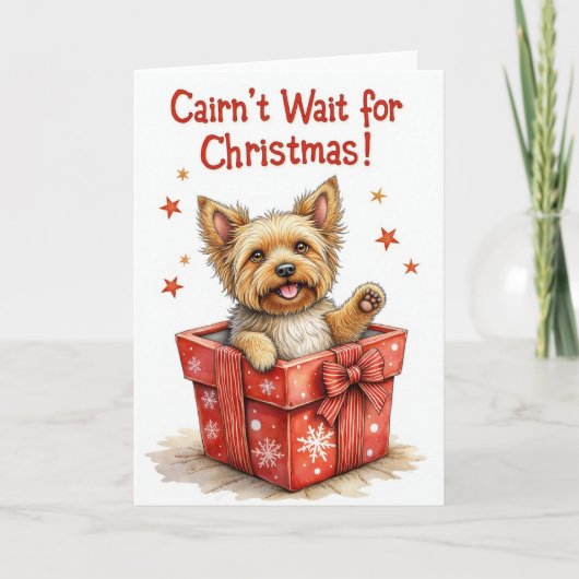 Carte Cairn Terrier Chien Noël Noël Salutation (Devant)