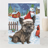 Carte Cairn Terrier Chien Winter Wonderland Noël Joie (Devant)