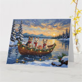 Carte Cairn Terrier Christmas Boat Holiday (Fleur jaune)