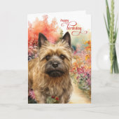 Carte Cairn Terrier Dog Birthday Wishes Garden Path (Devant)