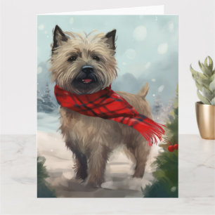 Carte Cairn Terrier Dog dans Noël de neige