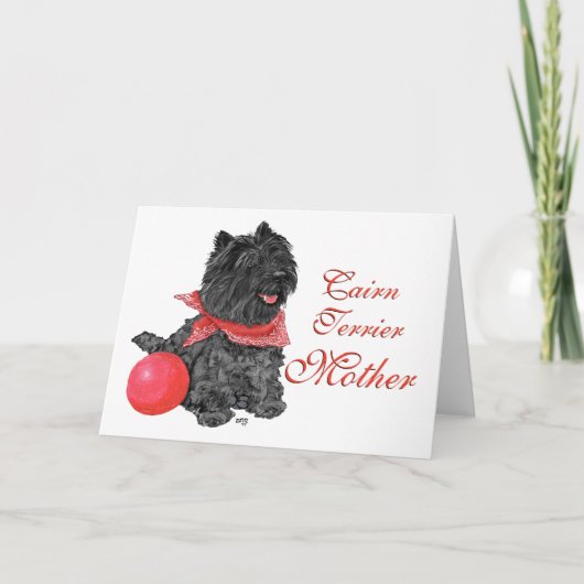 Carte Cairn Terrier Fête des mères (Devant)