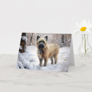 Carte Cairn Terrier Laissez tomber la neige Noël