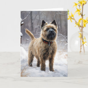 Carte Cairn Terrier Qu'Il Neige Noël