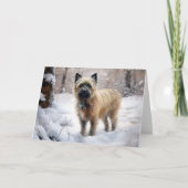 Carte Cairn Terrier Qu'Il Neige Noël (Devant)