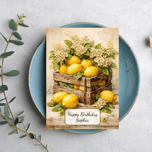 Carte Caisse de citrons vintage