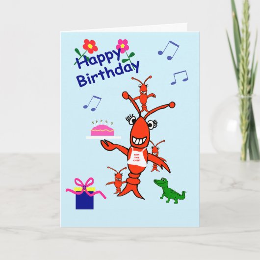 Carte Cajun Crawfish Joyeux anniversaire (Devant)