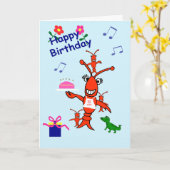 Carte Cajun Crawfish Joyeux anniversaire (Fleur jaune)