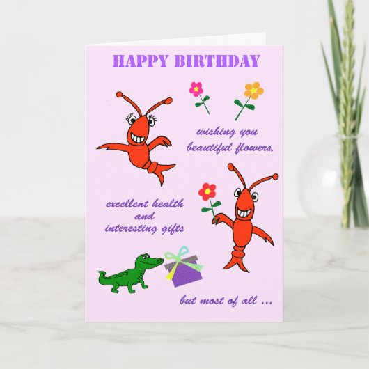 Carte Cajun Crawfish Joyeux anniversaire (Devant)