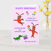 Carte Cajun Crawfish Joyeux anniversaire (Fleur jaune)