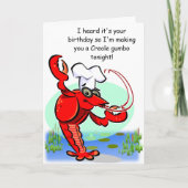 Carte Cajun Créole Crawfish Anniversaire amusant (Devant)