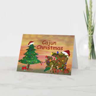 Carte Cajun Noël Santa Gator sur le bayou Vacances