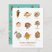 Carte Cake baking jolie illustration de Noël (Devant / Derrière)