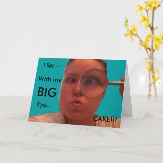 Carte cake, I Spy ..., CAKE! ! !, Avec mon, BIG, Oeil .. (Fleur jaune)
