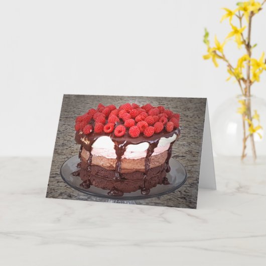 Carte Cake Raspberry Chocolate Strawberry Vanilla (Fleur jaune)