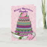 CARTE CAKE - ROSES DE L'OISEAU<br><div class="desc">SWEET FEMININE BIRTHDAY GREETING WITH CAKE DECORATED MULTI-ANIMAL - SEE OTHER BIRTHDAY CARDS IMAGE COMMUNE,  SECRET PAL,  SISTER,  GIRLFRIEND,  DAUGHTER,  SISTER LAW</div>