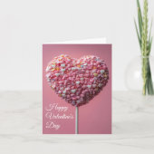 Carte Cakepop rose en forme de coeur Valentine's Greetin (Devant)