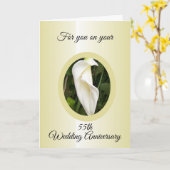 Carte Cala Lily 55e anniversaire de Mariage personnalisé (Fleur jaune)