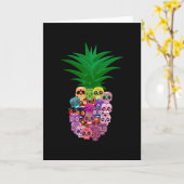 Carte Calavera Pineapple Halloween (Fleur jaune)