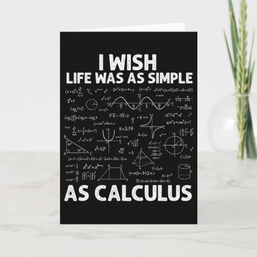 Carte Calcul drôle pour hommes femmes professeur de math (Devant)