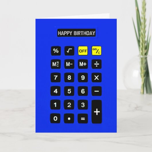 Carte Calculateur d'anniversaire bleu (Devant)