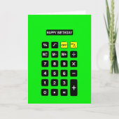Carte Calculateur d'anniversaire néon vert (Devant)