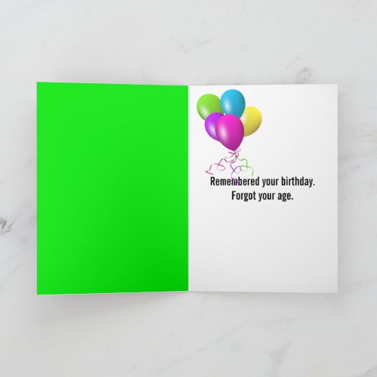 Carte Calculateur d'anniversaire néon vert (Intérieur)